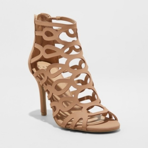 a new day Shoes - A New Day Taupe Caged Heel Pumps